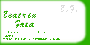 beatrix fata business card